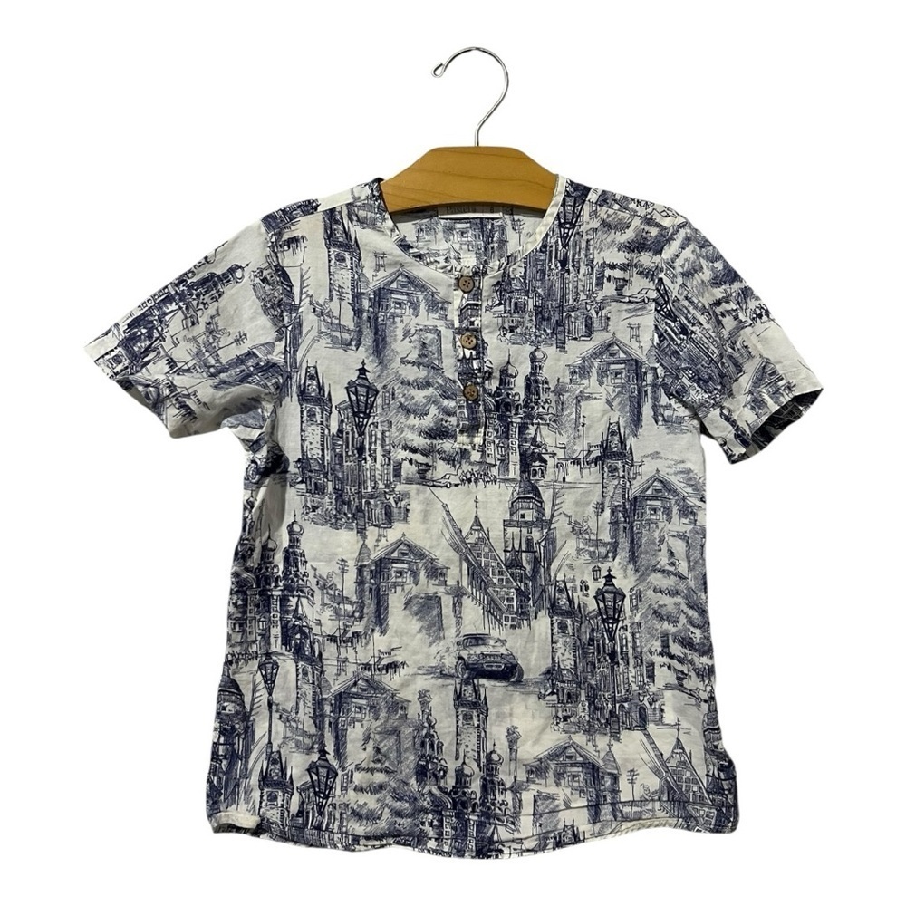 Pastel Boys Shirt Size 8 Printed Short Sleeves Graphic